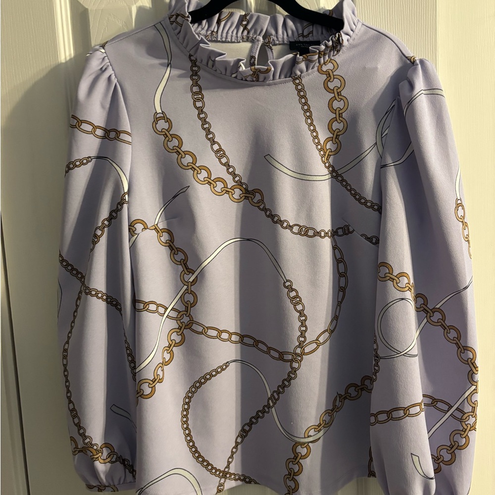 Ann Taylor long sleeve lilac blouse